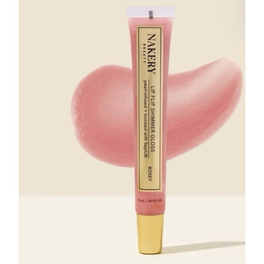 Nakery Lip Flip Shimmer Gloss  .50 oz ROSEY Volumizing Plumper‎